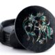 Black Marble Inlay Coaster Set – Parrot & Floral Design, Handmade Luxury Tableware