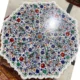 Luxury & Unique White Marble Inlay Coffee Table with Intricate Design