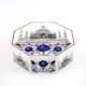 Hexagonal Marble Inlay Jewelry Box | Semi-Precious Stone Decorative Piece