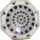Lapis Stone Octagon White Marble Inlay Center Table For Small Space