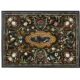 Elegant Black Marble Inlay  Dining Table with Birds Design