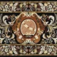 Elegant Black Marble Inlay Tabletop – Rectangular Floral Design with Semi-Precious Stones