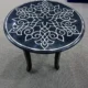 Inlay Mother of Pearl Modern Design Black Marble Inlay Side Table- 18inch Top