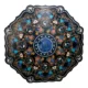 Octagon Black Marble Inlay Tabletop – Handmade Pietra Dura Art