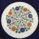 Handcrafted Inlay Semi-precious Stone White Marble Plate Agra – Shop Now
